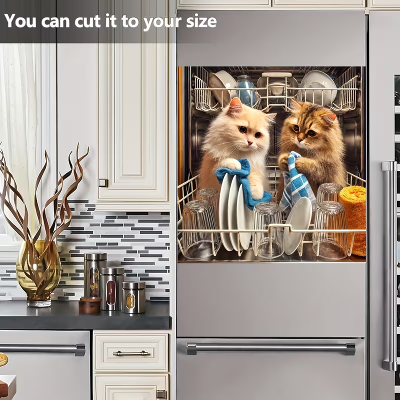 👻💀Reusable Halloween-Themed Magnetic Dishwasher Cover – Kitchen Decor for a Spooky Atmosphere