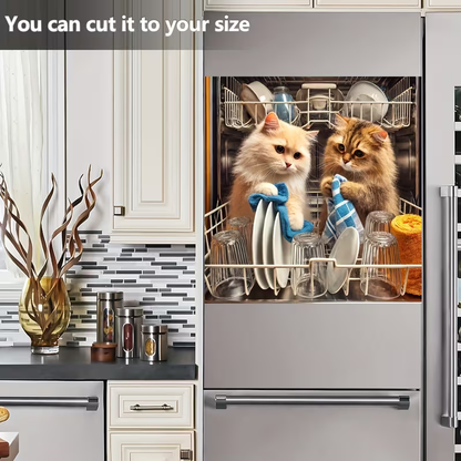 👻💀Reusable Halloween-Themed Magnetic Dishwasher Cover – Kitchen Decor for a Spooky Atmosphere