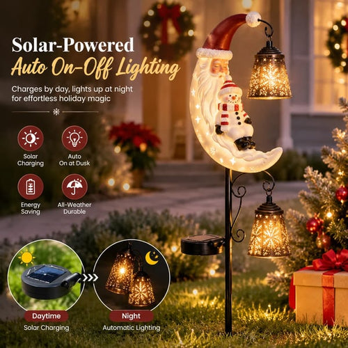 Christmas Moon Solar Stake Light