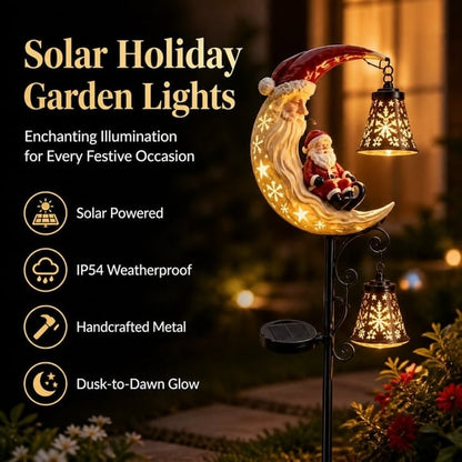 Christmas Moon Solar Stake Light