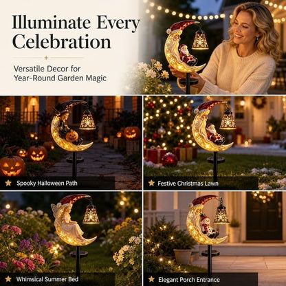 Christmas Moon Solar Stake Light
