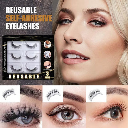 👁Glue-Free Self-Adhesive Lashes – 3-Second, Natural & Reusable