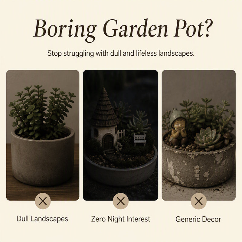 🌙 7-Pack Glow-in-the-Dark Mini Lantern Stakes - Magical Garden Decor