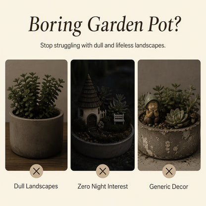 🌙 7-Pack Glow-in-the-Dark Mini Lantern Stakes - Magical Garden Decor
