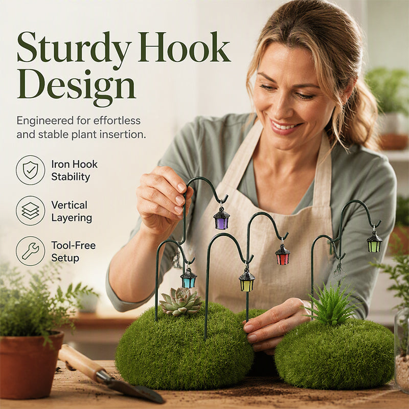 🌙 7-Pack Glow-in-the-Dark Mini Lantern Stakes - Magical Garden Decor