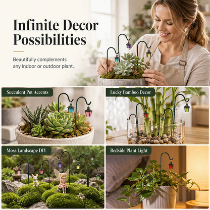 🌙 7-Pack Glow-in-the-Dark Mini Lantern Stakes - Magical Garden Decor