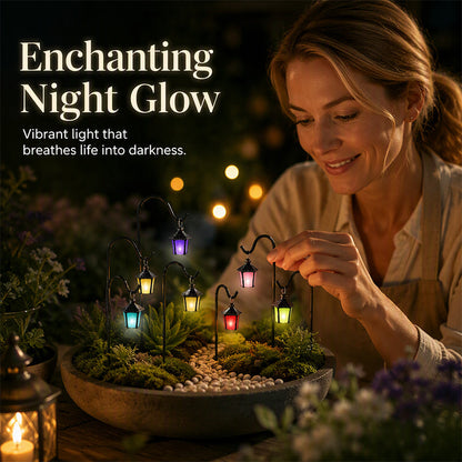 🌙 7-Pack Glow-in-the-Dark Mini Lantern Stakes - Magical Garden Decor