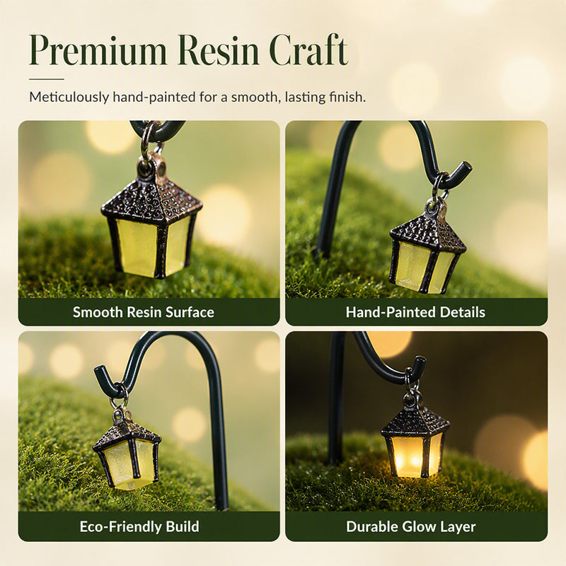 🌙 7-Pack Glow-in-the-Dark Mini Lantern Stakes - Magical Garden Decor