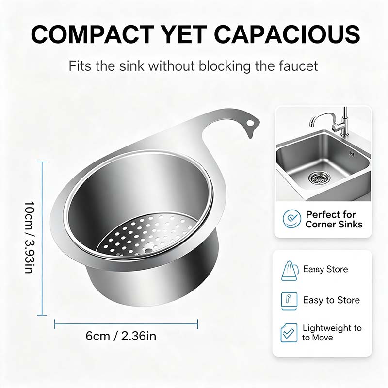 🦢💧Stainless Steel Swan Sink Strainer Basket.