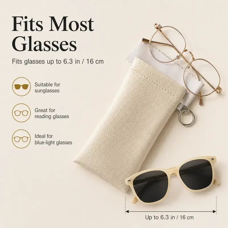 👓Elastic Opening PU Leather Sunglasses Pouch