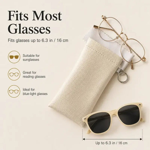 👓Elastic Opening PU Leather Sunglasses Pouch