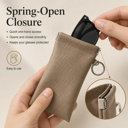 👓Elastic Opening PU Leather Sunglasses Pouch