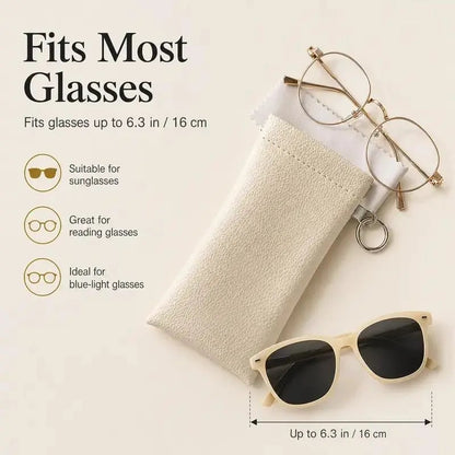 👓Elastic Opening PU Leather Sunglasses Pouch