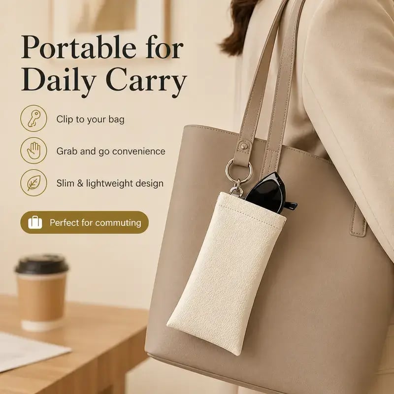 👓Elastic Opening PU Leather Sunglasses Pouch