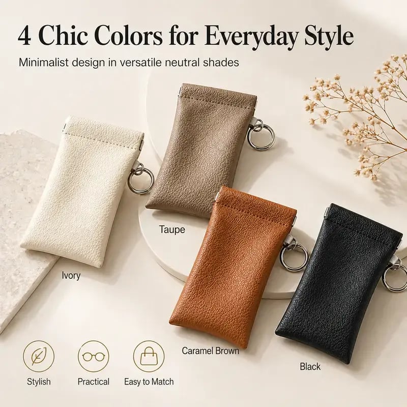 👓Elastic Opening PU Leather Sunglasses Pouch