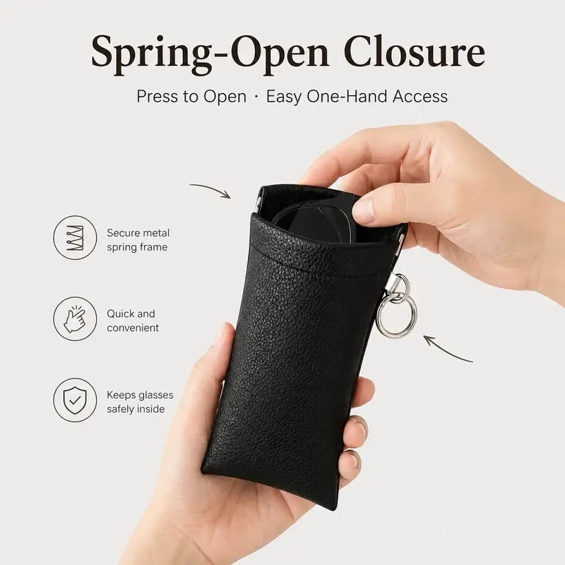 👓Elastic Opening PU Leather Sunglasses Pouch