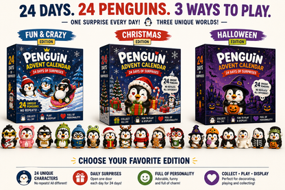  24 Days of Penguin Surprises Advent Calendar – 24 Unique Penguins, 3 Fun Editions