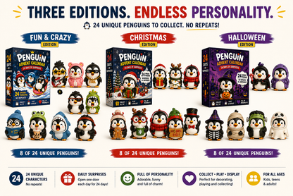  24 Days of Penguin Surprises Advent Calendar – 24 Unique Penguins, 3 Fun Editions