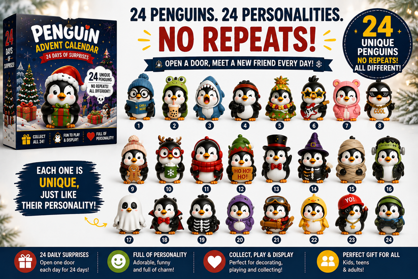  24 Days of Penguin Surprises Advent Calendar – 24 Unique Penguins, 3 Fun Editions