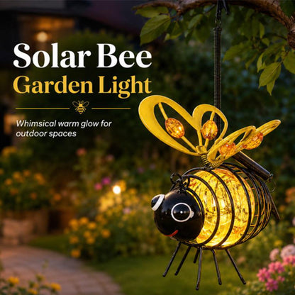 🐝 Hanging Solar Bee Light – Warm Amber Garden Glow