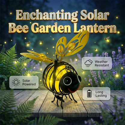 🐝 Hanging Solar Bee Light – Warm Amber Garden Glow