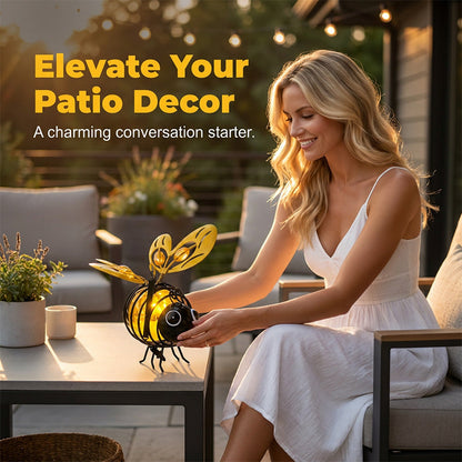 🐝 Hanging Solar Bee Light – Warm Amber Garden Glow
