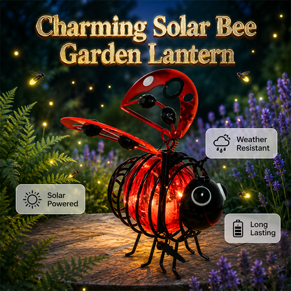 🐝 Hanging Solar Bee Light – Warm Amber Garden Glow
