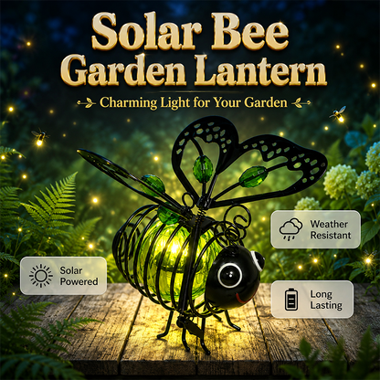 🐝 Hanging Solar Bee Light – Warm Amber Garden Glow