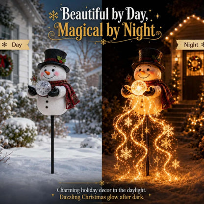 ⛄Snowman Magic Fountain - Flowing Snowflake LED Christmas Garden Light