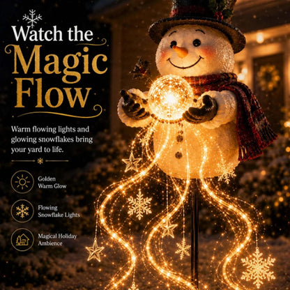 ⛄Snowman Magic Fountain - Flowing Snowflake LED Christmas Garden Light