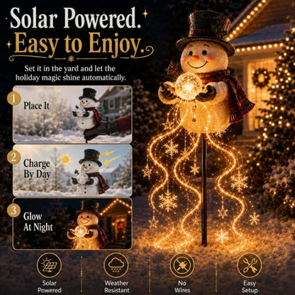 ⛄Snowman Magic Fountain - Flowing Snowflake LED Christmas Garden Light