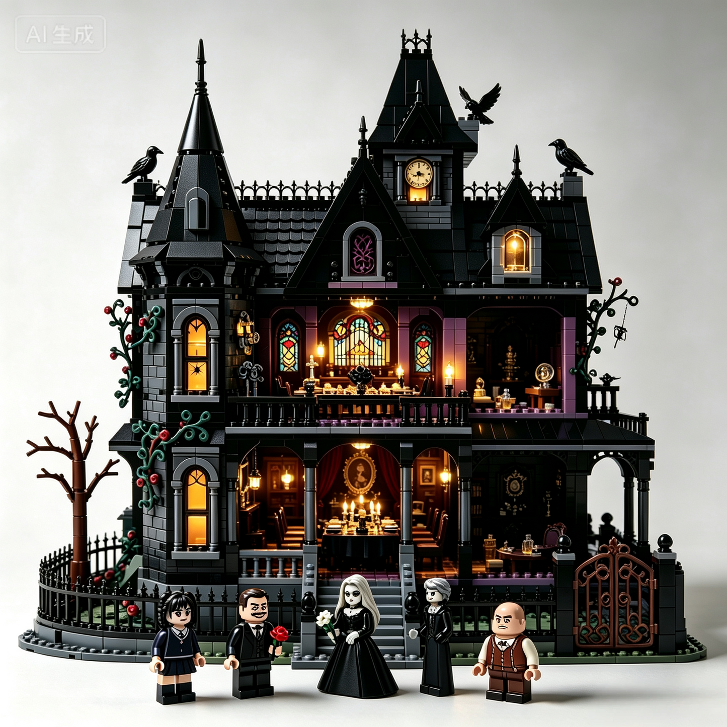 Halloween Gothic Dark Family Manor Building Set