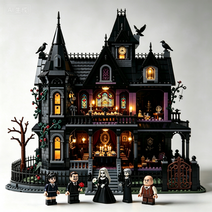 Halloween Gothic Dark Family Manor Building Set