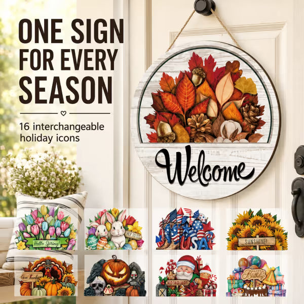 12 Pcs&16 Pcs Interchangeable Welcome Sign for Front Door
