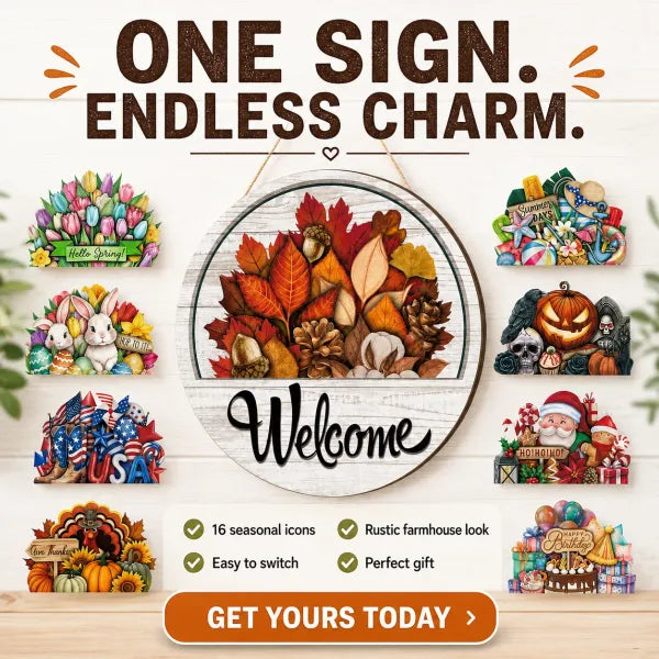 12 Pcs&16 Pcs Interchangeable Welcome Sign for Front Door