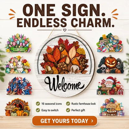 12 Pcs&16 Pcs Interchangeable Welcome Sign for Front Door