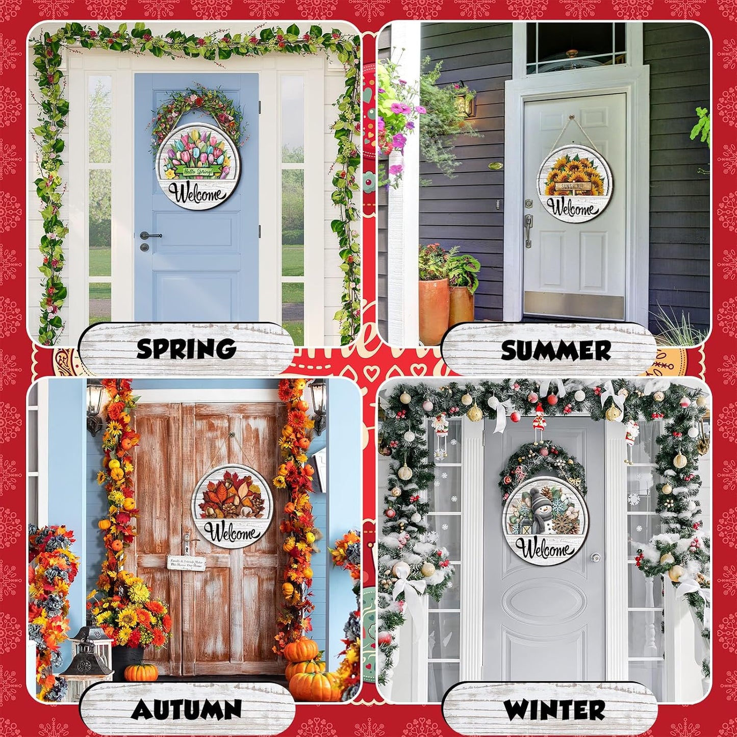 12 Pcs&16 Pcs Interchangeable Welcome Sign for Front Door