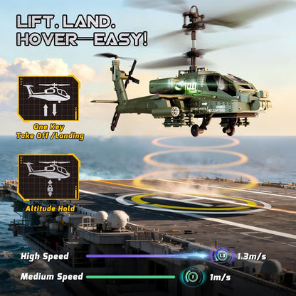 Remote Control Helicopter 2.4GHz Apache Military Army Helicopter Toys