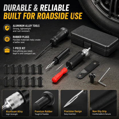 🧰Mushroom Tire Puncture Repair Kit in Leather Case