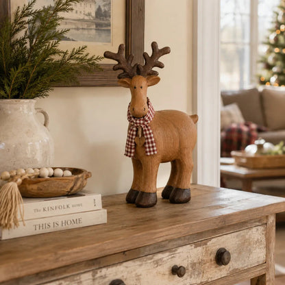 Rustic Farmhouse Reindeer Figurine