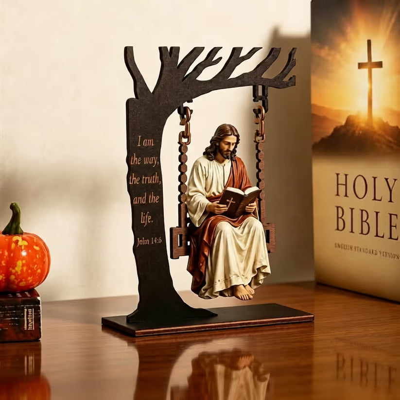 Christian Jesus Swing Ornament-Faithful Handcrafted Swing Jesus Decor