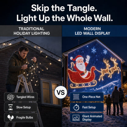 🎄Christmas LED House Net & Smart Outdoor Wall Curtain Light