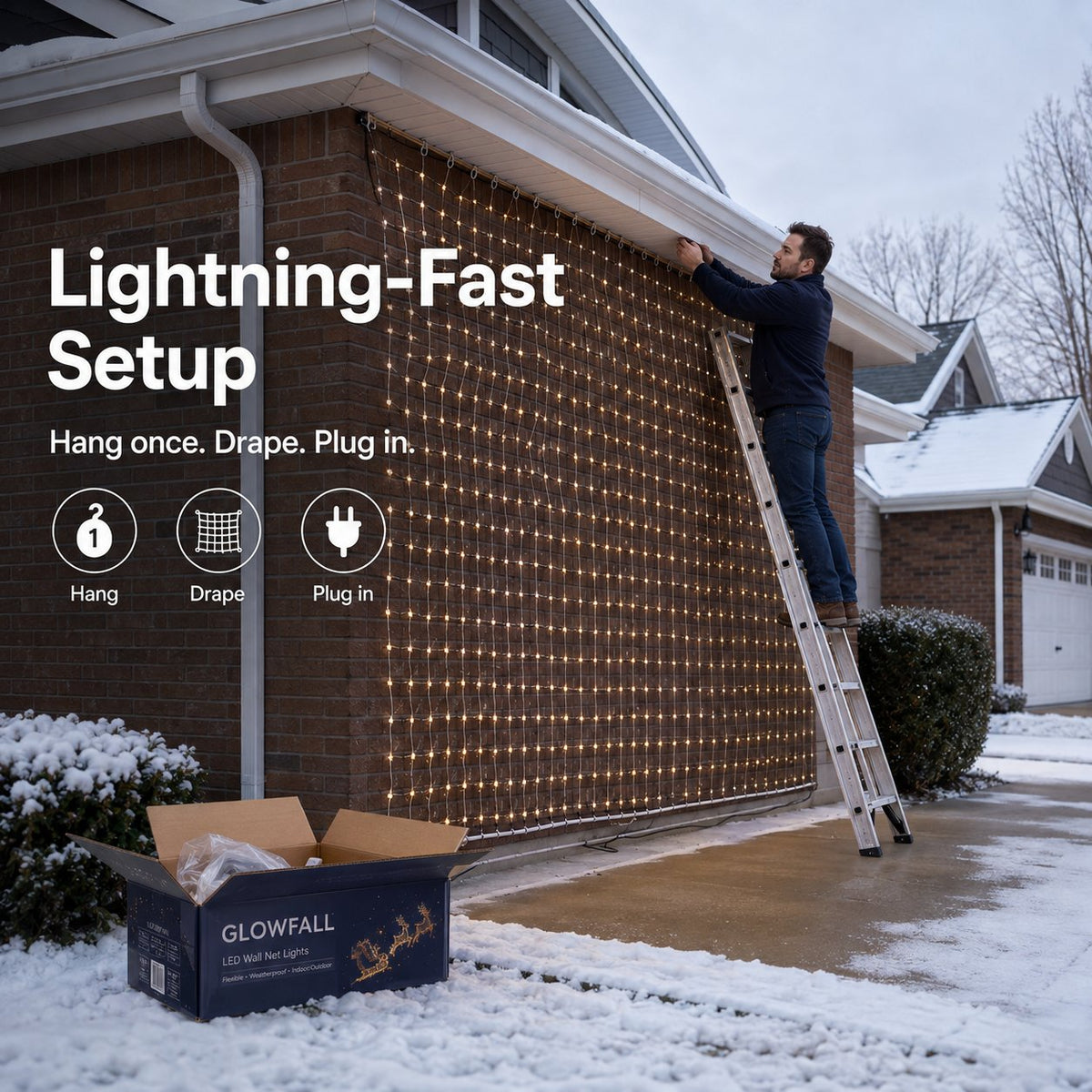 🎄Christmas LED House Net & Smart Outdoor Wall Curtain Light