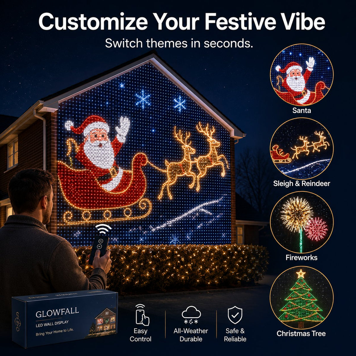🎄Christmas LED House Net & Smart Outdoor Wall Curtain Light