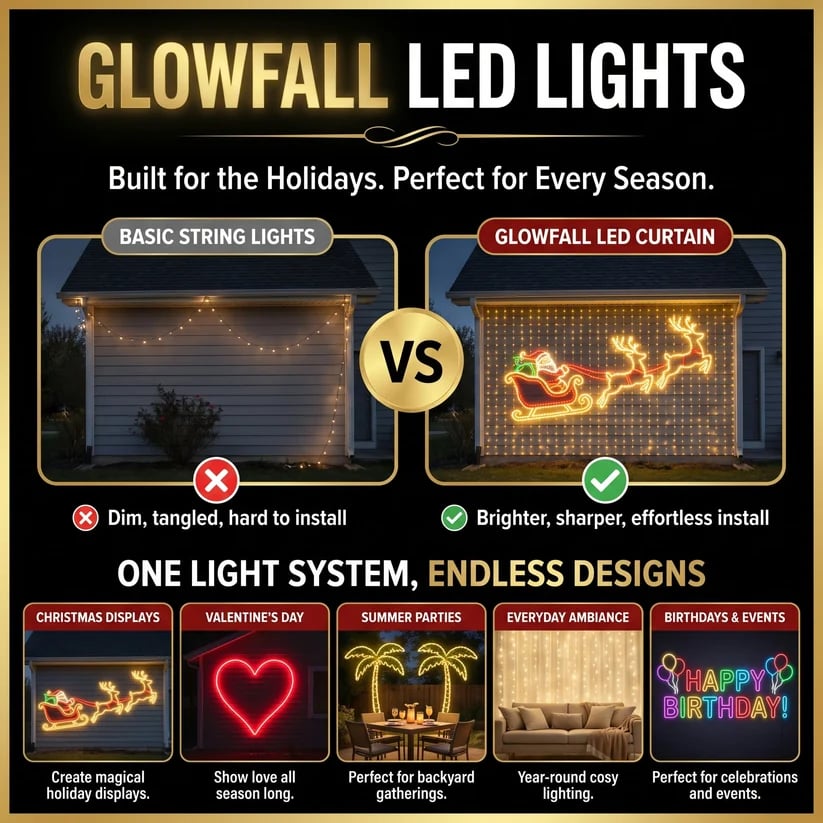 🎄Christmas LED House Net & Smart Outdoor Wall Curtain Light
