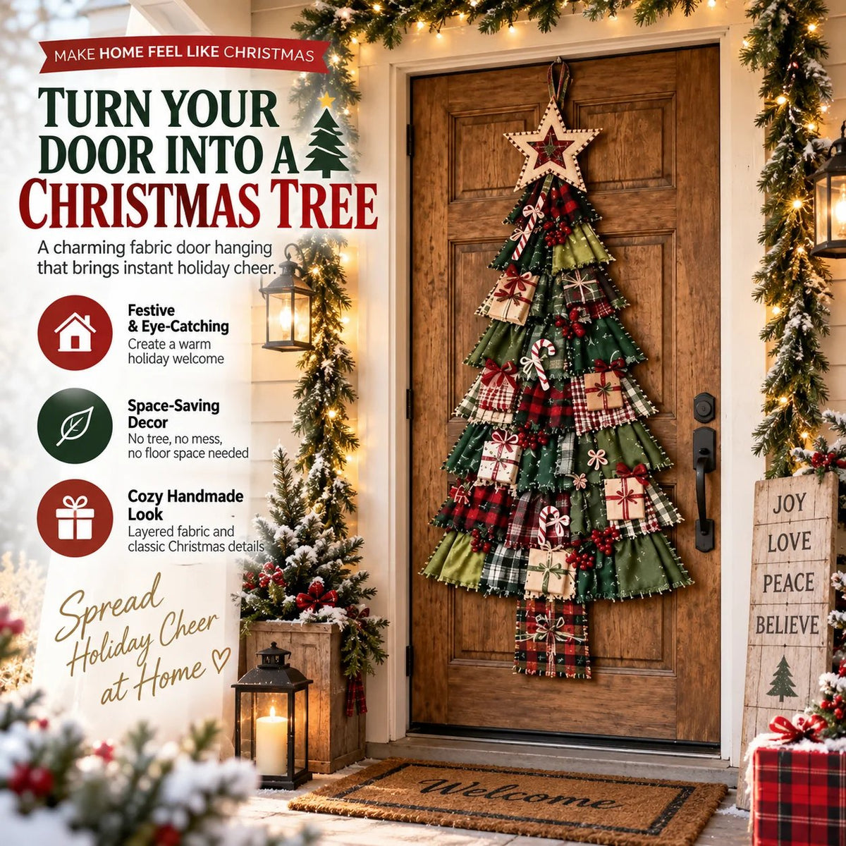 🎄 CHRISTMAS DOOR FAVORITE| DIY Christmas Tree Door Hanging Kit
