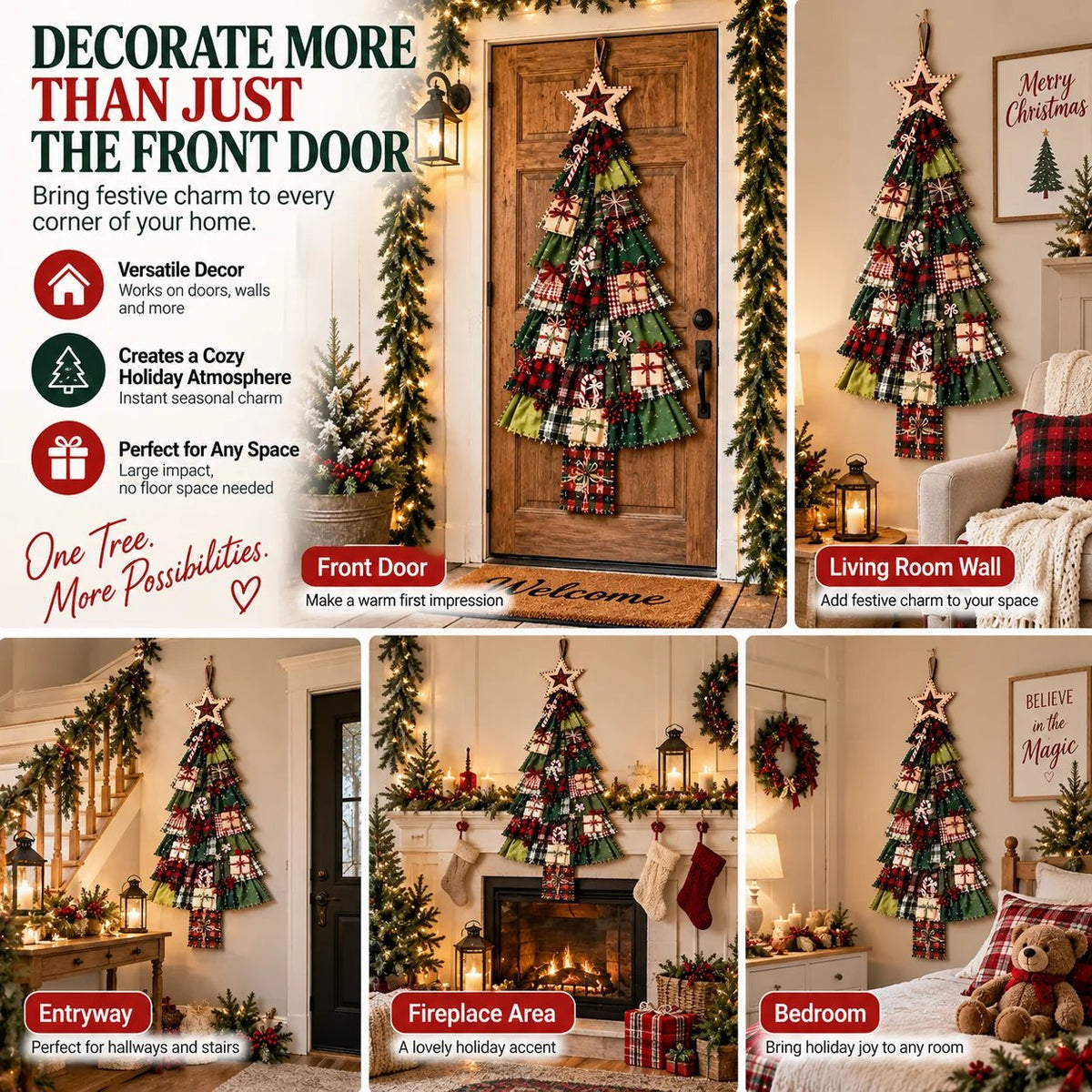 🎄 CHRISTMAS DOOR FAVORITE| DIY Christmas Tree Door Hanging Kit