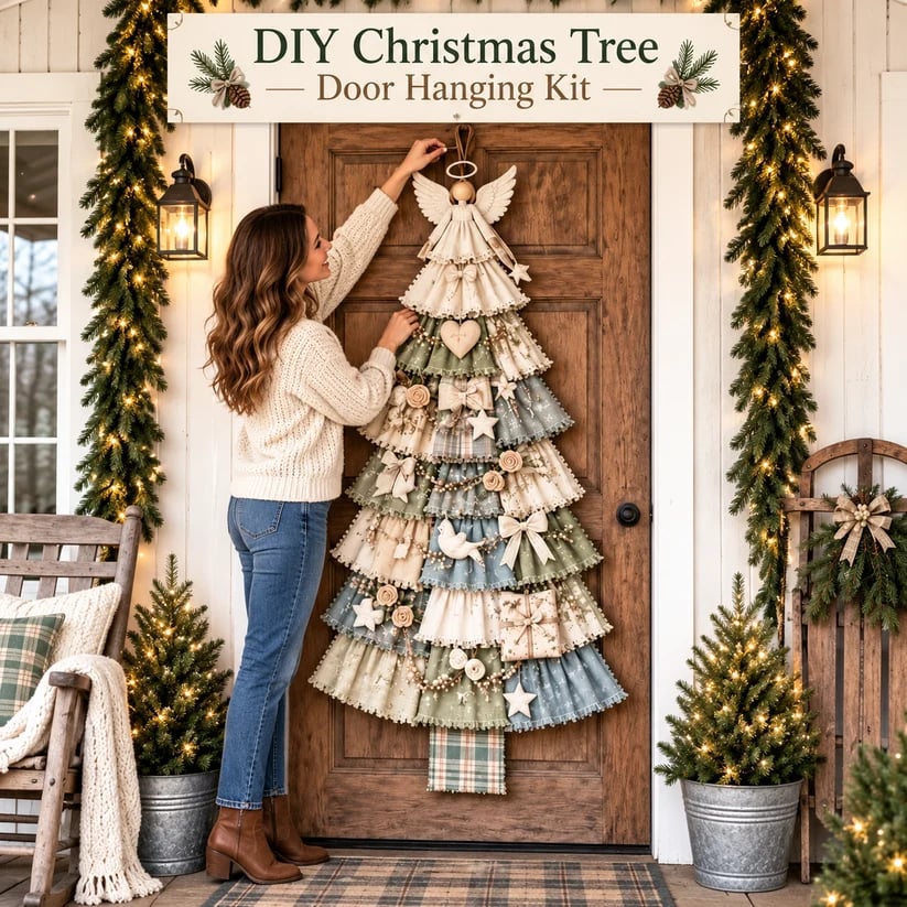 🎄 CHRISTMAS DOOR FAVORITE| DIY Christmas Tree Door Hanging Kit