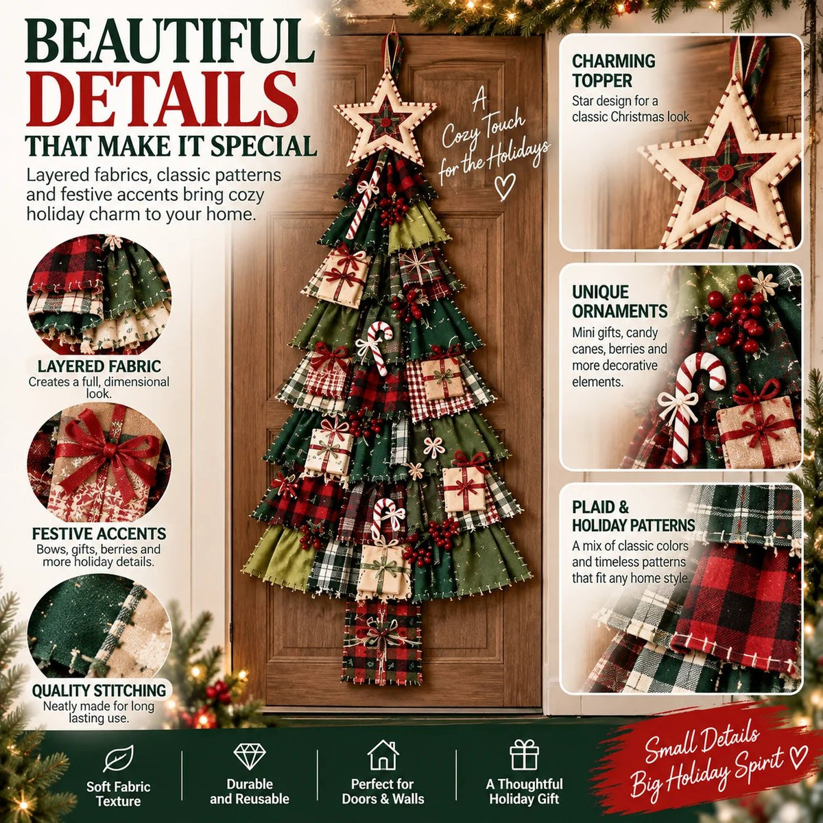 🎄 CHRISTMAS DOOR FAVORITE| DIY Christmas Tree Door Hanging Kit