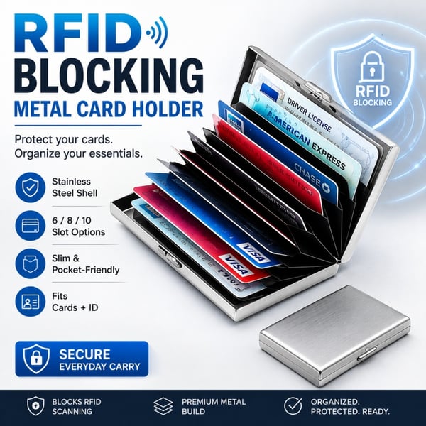 🛡️💳 RFID Blocking Metal Card Holder